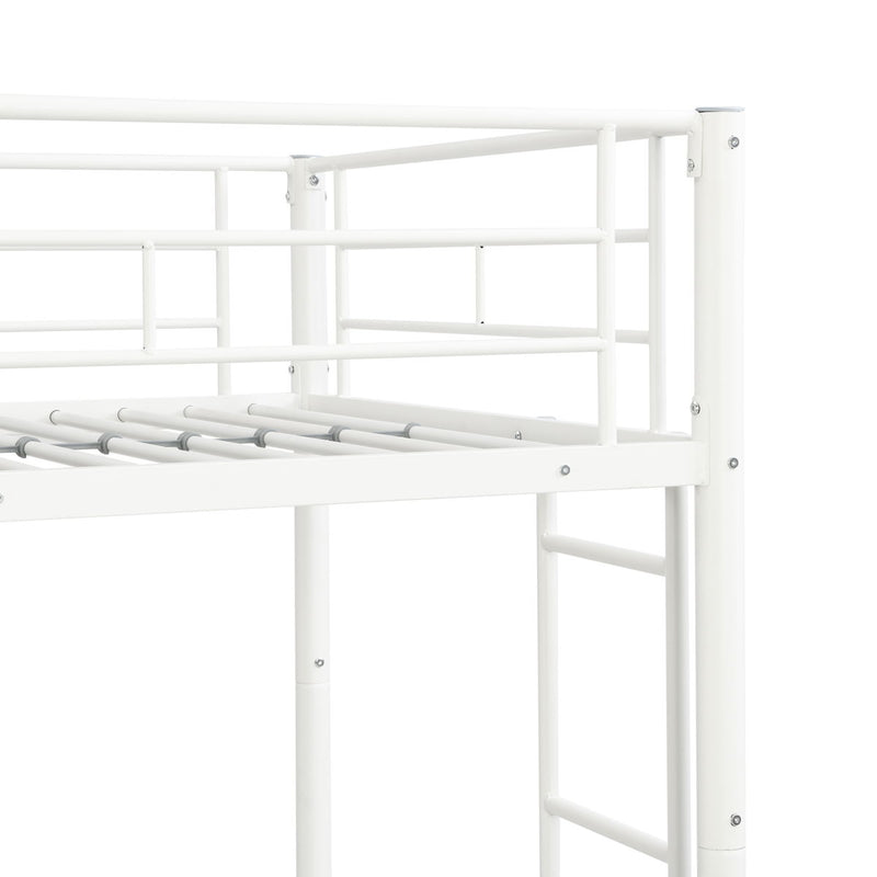 Twin Over Twin Metal Bunk Bed - White