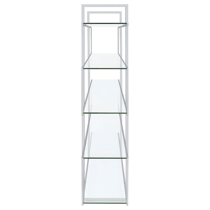 Elmer - 5-Shelf Bookshelf - Clear And Chrome