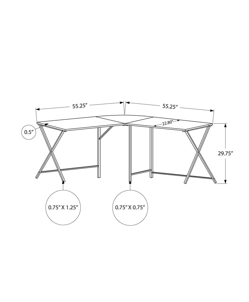 Computer Desk, Home Office, Corner, L Shape, Laptop, Contemporary / Modern