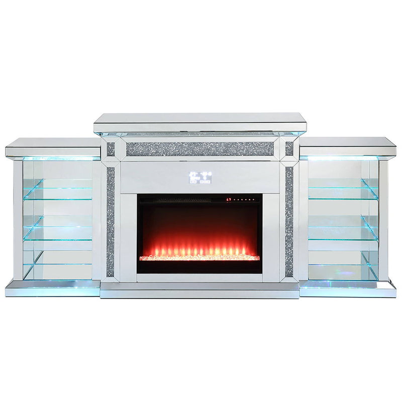 Noralie - Fireplace - Mirrored & Faux Diamonds