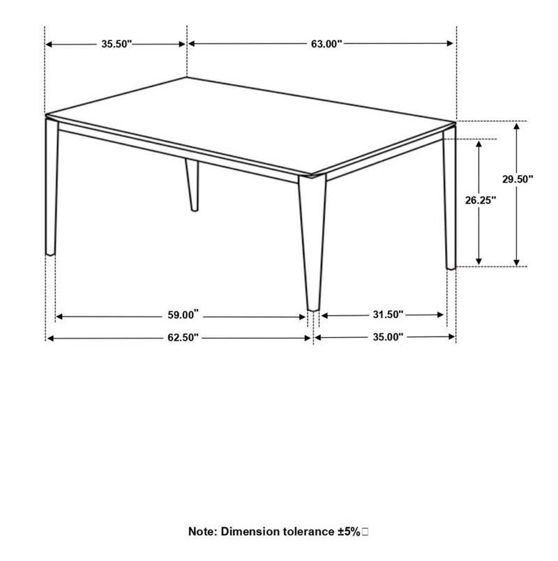 Stevie - Rectangular Faux Marble Top Dining Table