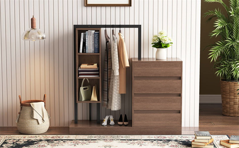 Wardrobe With 4 Drawers And 3 Shelves