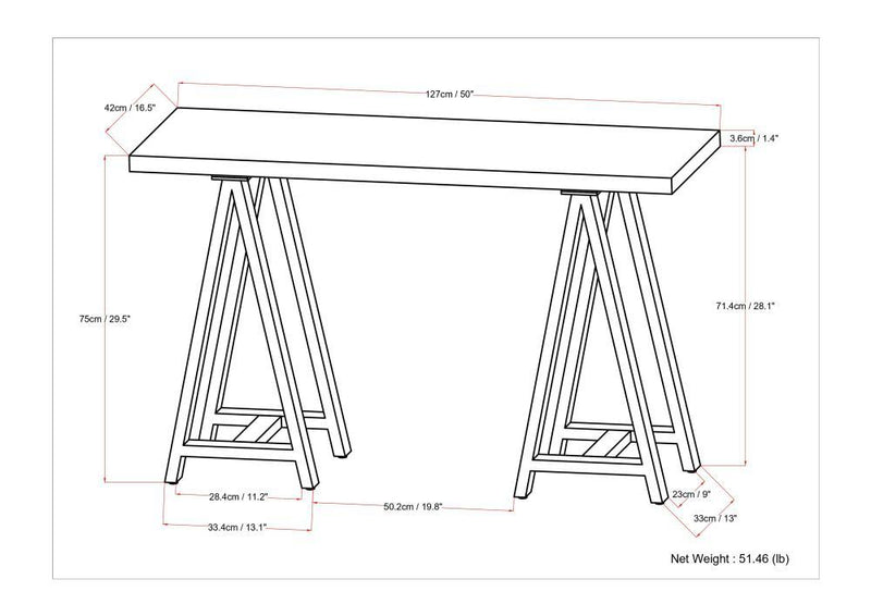 Sawhorse - Handcrafted Solid Table