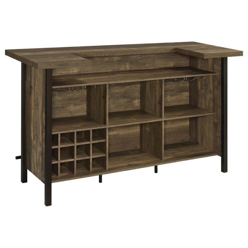 Bellemore - Freestanding Home Bar Wine Cabinet - Rustic Oak