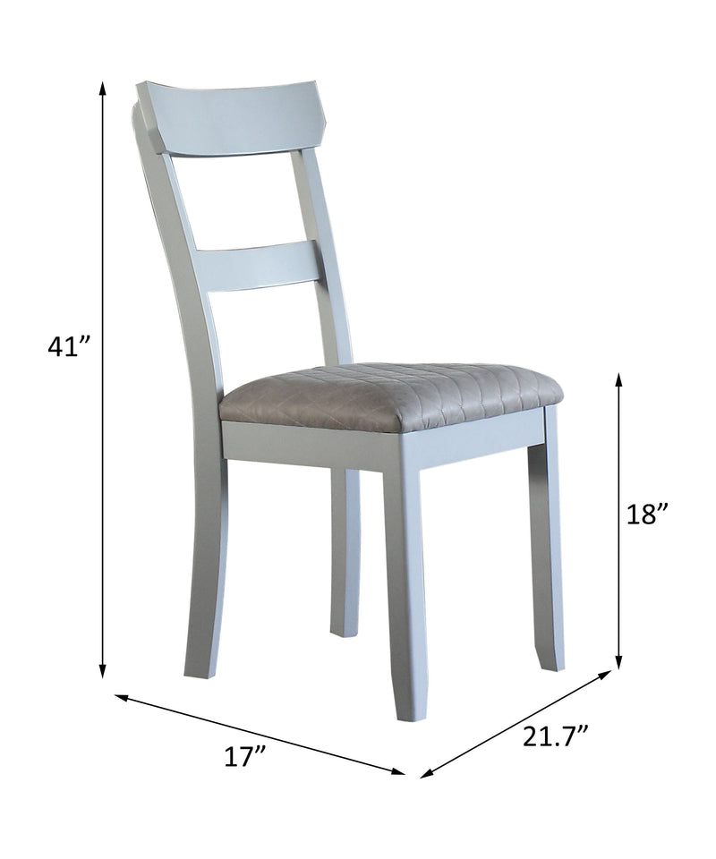 House - Marchese Side Chair (Set of 2) - Two Tone Gray Fabric & Pearl Gray Finish