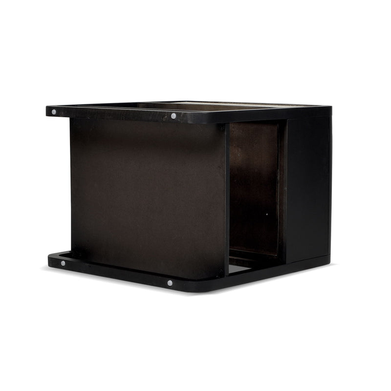 Inglot - Modern Webbed Storage Side Table - Black Oak