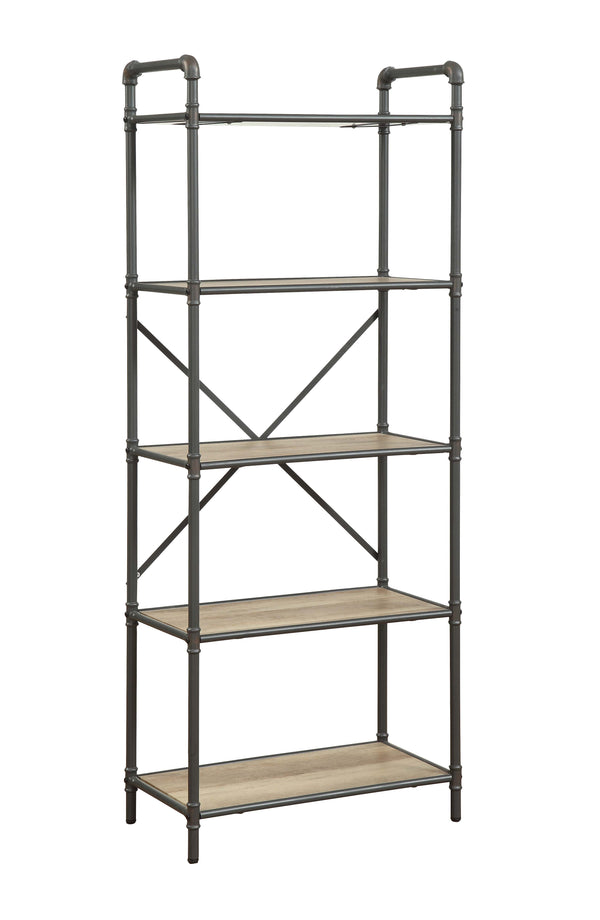 Itzel - Bookshelf - Antique Oak / Sandy Gray