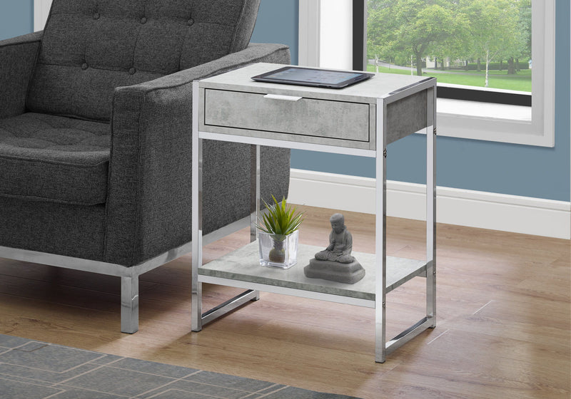 Accent Side Table, Storage Drawer, Spacious Tabletop