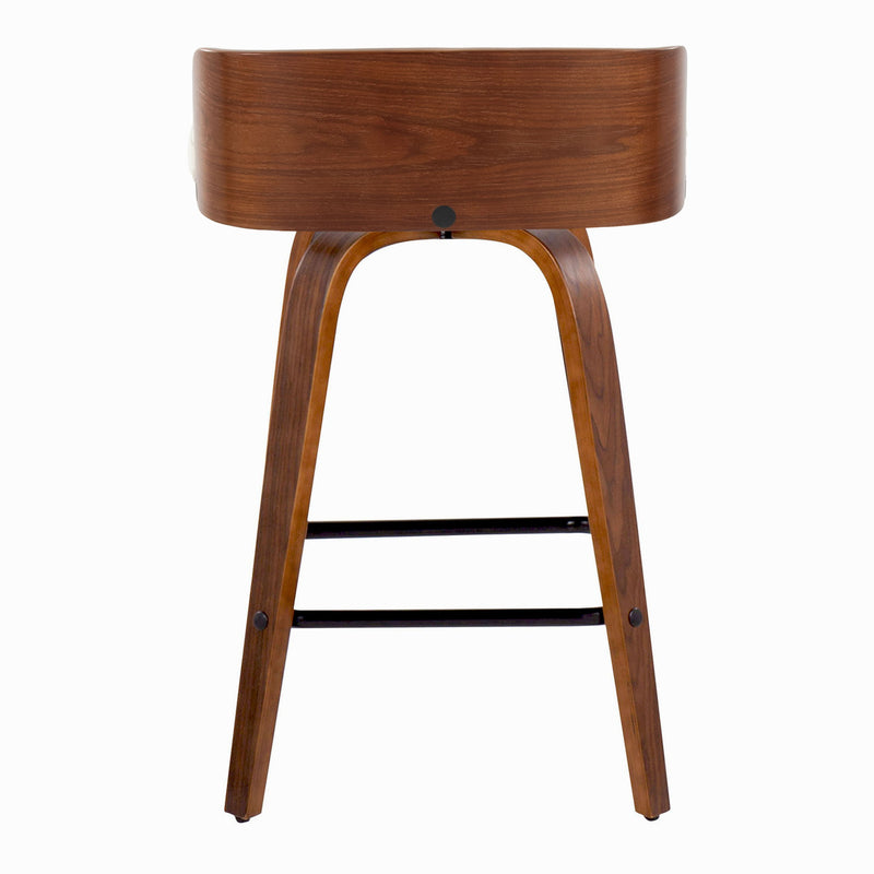 Maya - Mid Century Modern Fixed Height Counter Stool With Swivel And Square Footrest (Set of 2)