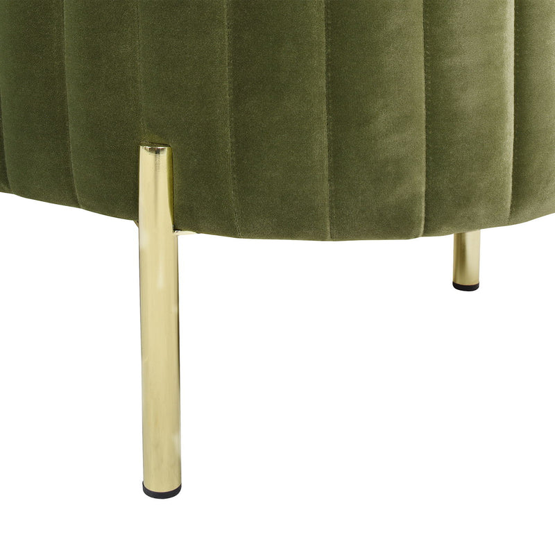 Chloe - Modern Glam Storage Bench - Olive Green