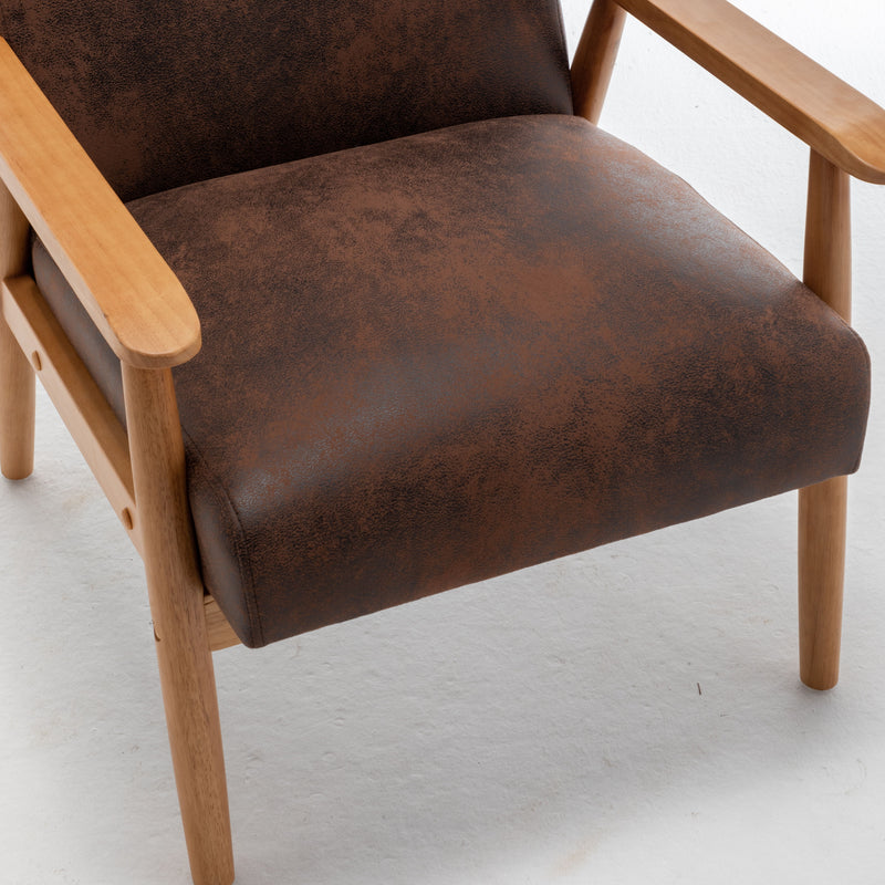 Wide Classic Mid-Century Modern Arm Chair - Brown