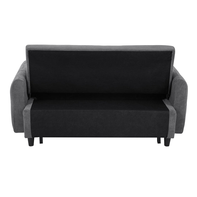 Pull-Out Sofa Bed Convertible Couch 2 Seat Loveseat Sofa Modern Sleeper Sofa With Two Throw Pillows And USB Ports For Living Room