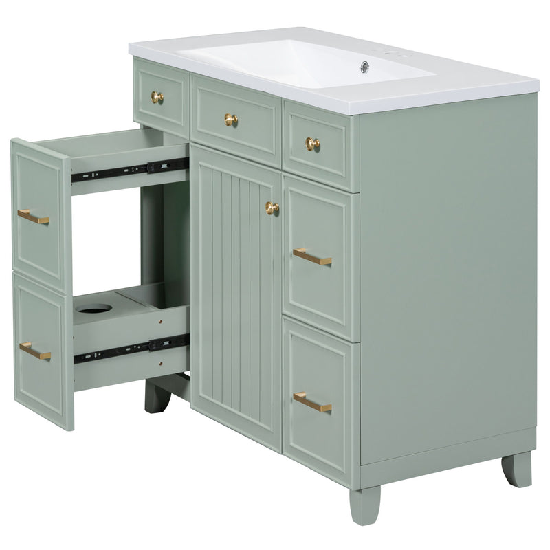 Bathroom Vanity Cabinet With Sink Top Combo Set, Single Sink, Shaker Cabinet With Soft Closing Door And Drawer