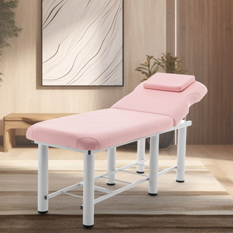 Professioanl Massage Table, Backrest Adjustable, Removable Headrest, Bottom Shelf Storage, Memory Foam Layer Salon Bed