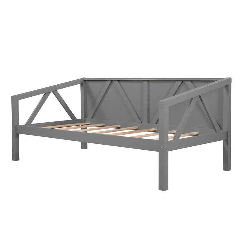 Twin size Daybed, Wood Slat Support, Gray