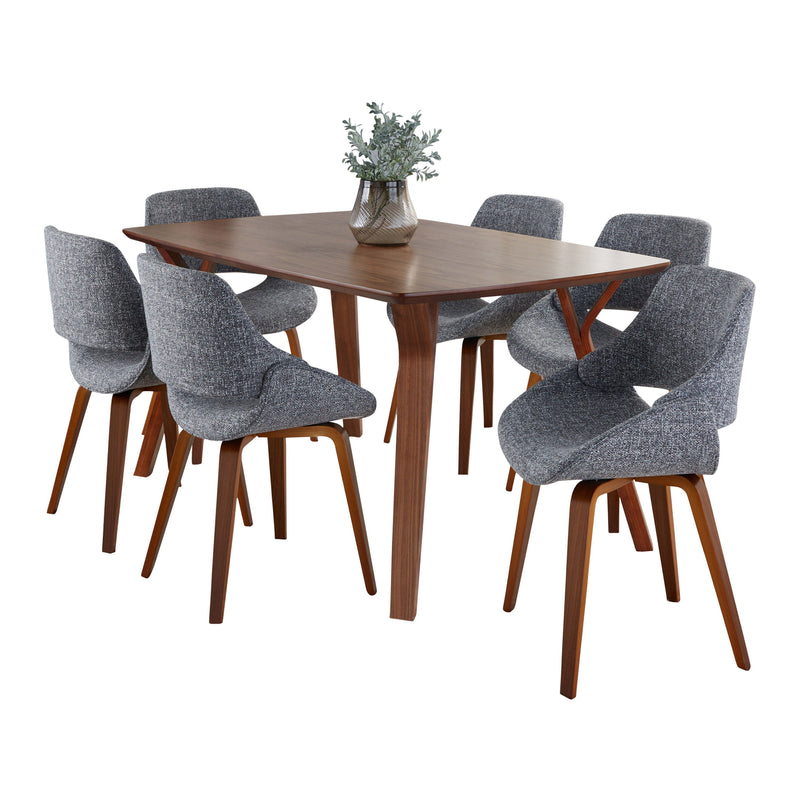 Folia Fabrico - 7 Piece Mid Century Modern Dining Set