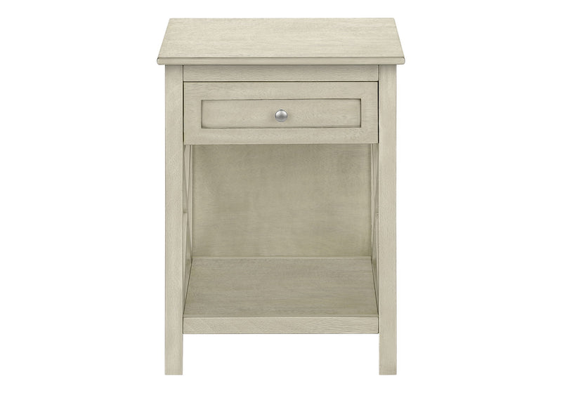 Accent End Table, 2 Tier, Storage Drawer, Transitional Style