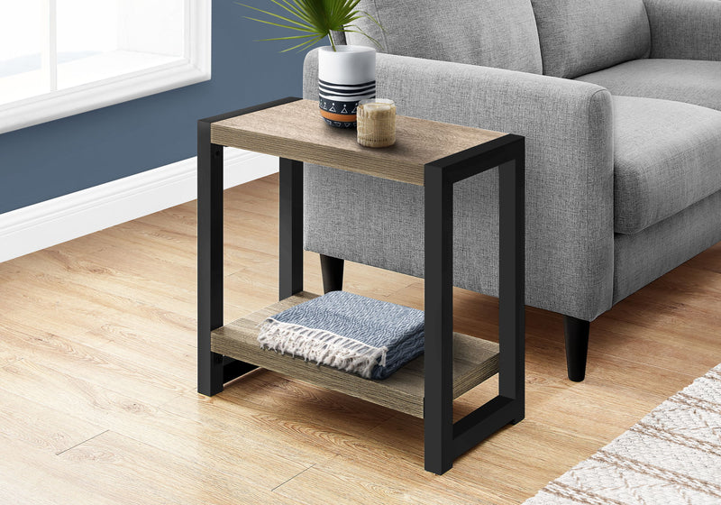 Accent Side Table, Narrow, Small, 2 Tier, Contemporary And Modern