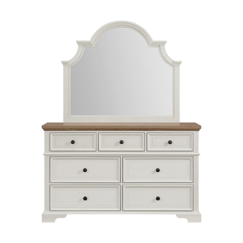 Eastwood - Youth Dresser And Mirror Set - Brown And White