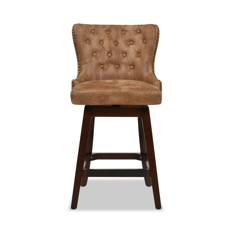 Holmes - Tufted High Back 360 Swivel Counter Height Barstool