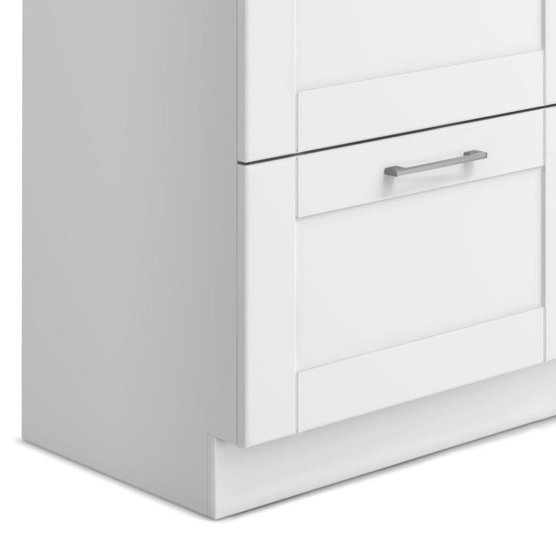 Shaker - Modern Wide Laundry Cabinet With Faucet And Stainless Steel Sink - White