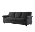 Soft Sofa, Upholstered 3 Seater Couch With High Density Foam, Loose Back Cushions And Turned Legs