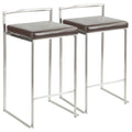 Fuji - Contemporary, Stackable Elegant Counter Stool (Set of 2)