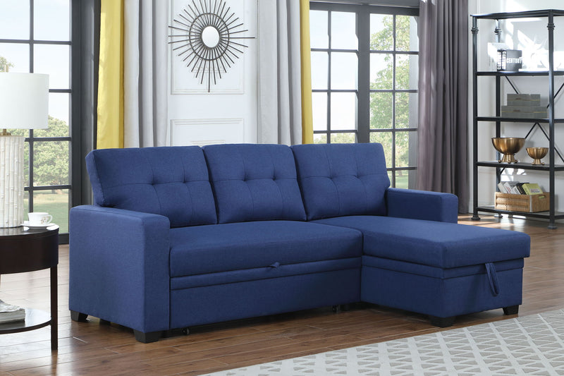 Upholstered Pull Out Sectional Sofa With Chaise