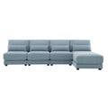 Oversized Deep Seat Sectional Sofa With Reversible Chaise, Loop Yarn Fabric 5-Seat Armless Indoor Furniture, Convertible L-Shaped Couch For Living Room, Apartment