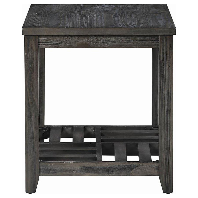 Cliffview - 1-Shelf Square Wood Side End Table - Gray - Atlantic Fine Furniture Inc