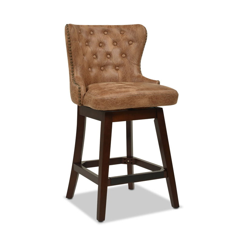 Holmes - Tufted High Back 360 Swivel Counter Height Barstool