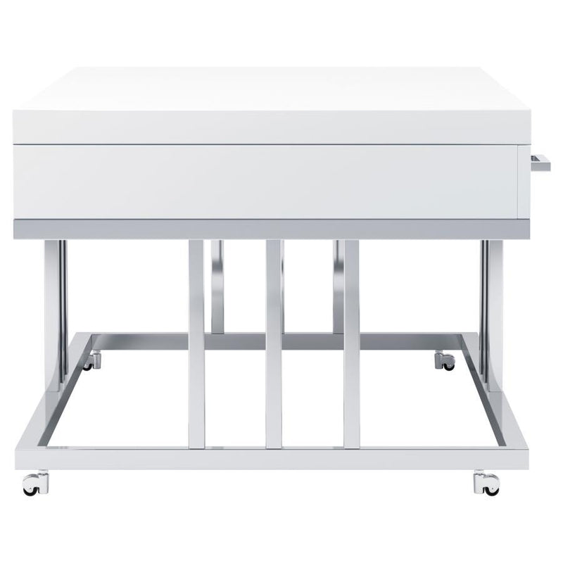 Dalya - 2-Drawer Rectangular Coffee Table - White High Gloss