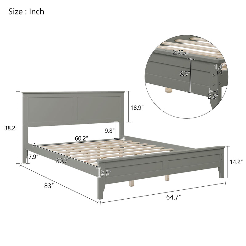 Modern Solid Wood Platform Bed