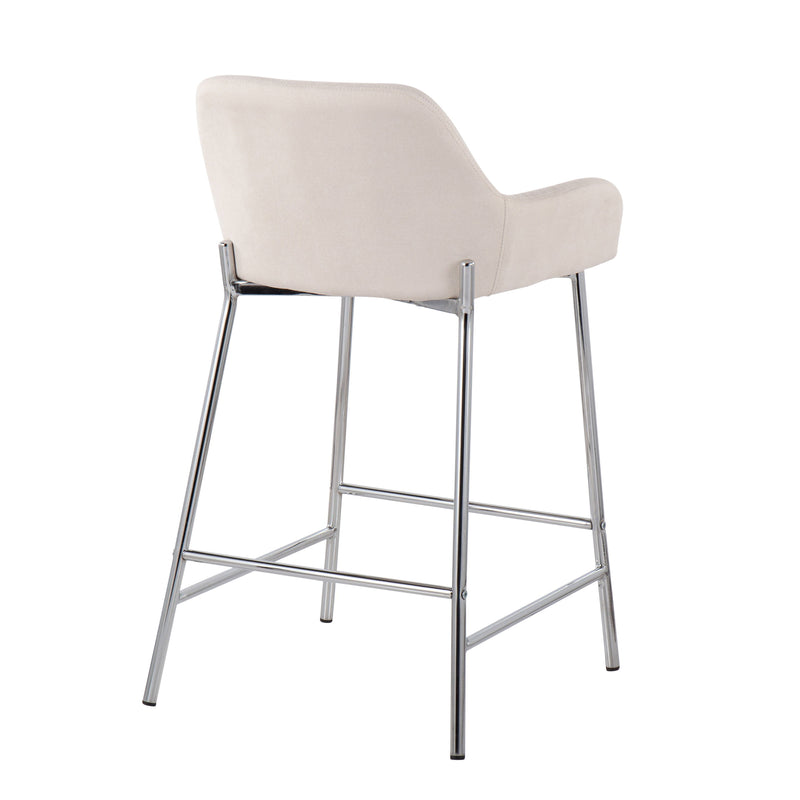 Daniella - Contemporary Fixed Height Counter Stool With Metal Legs (Set of 2)