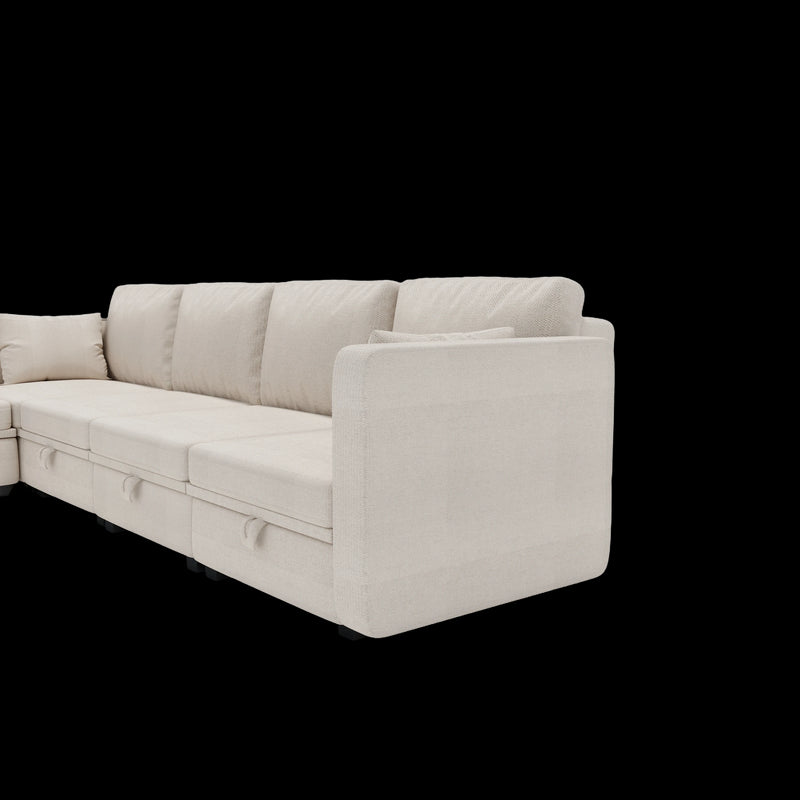 UNITED WE WIN Modular Sectional Sofa U Shaped Modular Couch with Reversible Chaise Modular Sofa Sectional Couch with Storage Seats