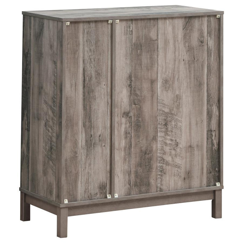 Cheyenne - 2 Door Home Bar Wine Cabinet - Weathered Acacia