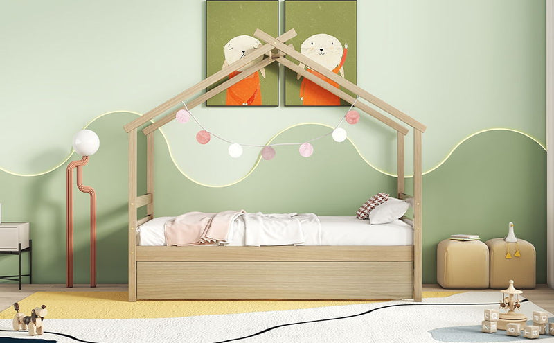 House-Shaped Bed With Trundle