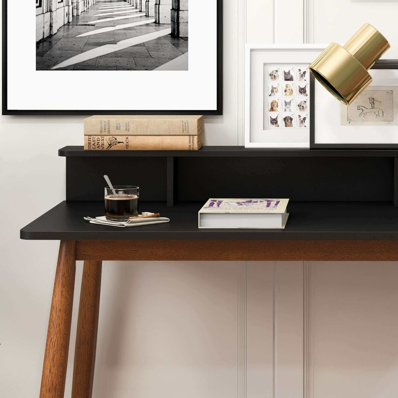 Hayley - Recgular Desk - Black / Brown