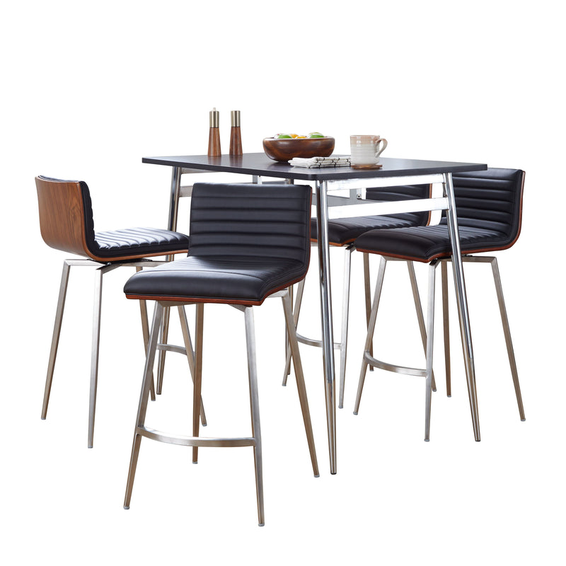 Marcel Mason - 5 Piece Swivel Contemporary Counter Height Dining Set