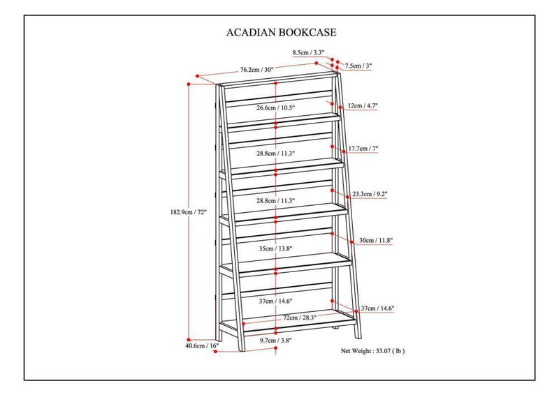 Acadian - Handcrafted Wide Bookcase