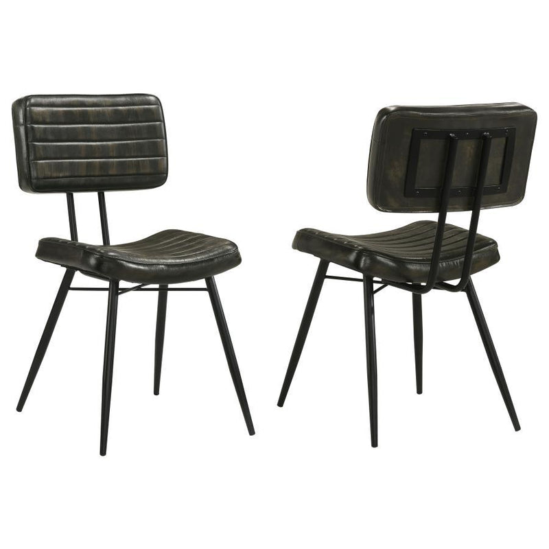 Misty - Leather Upholstered Dining Chair (Set of 2) - Espresso - Atlantic Fine Furniture Inc