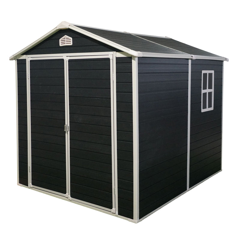 Resin Outdoor Storage Shed Kit Perfect To Store Patio Furniture - Black