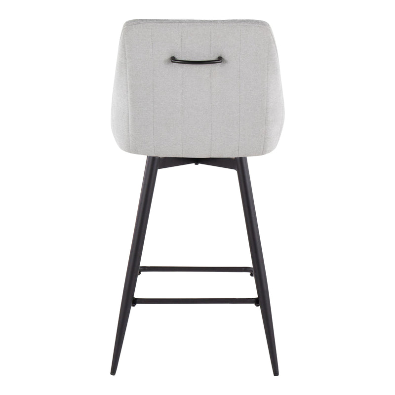 Hannah - Transitional Fixed Height Counter Stool With Swivel With Square Footrest (Set of 2)