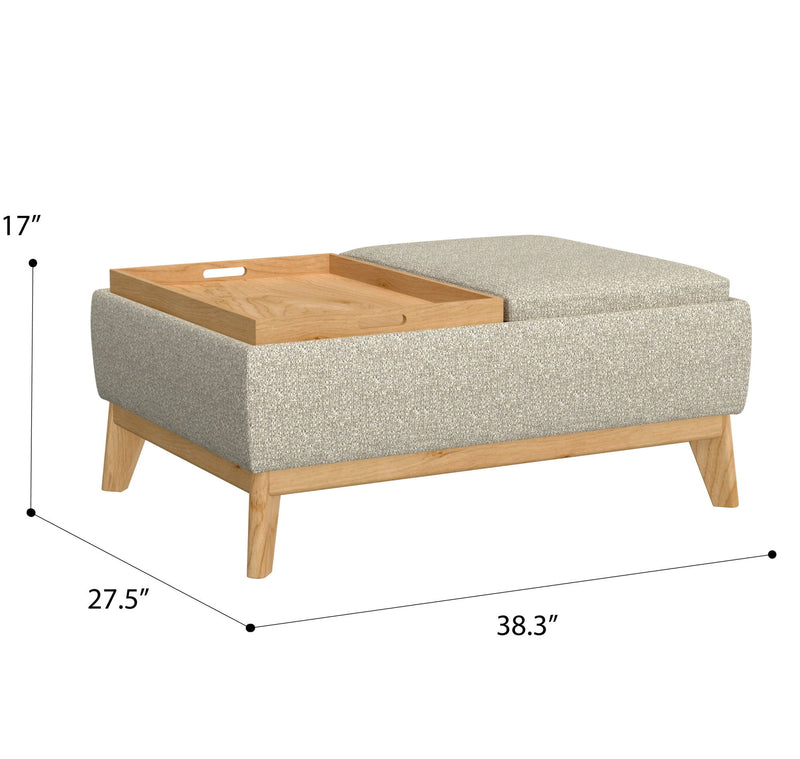 Revel - Reversible Tray Ottoman - Tan