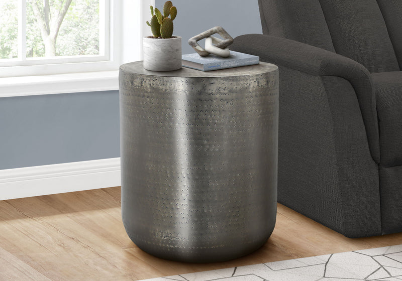 Drum Accent Side Table, Boho-Glam Design