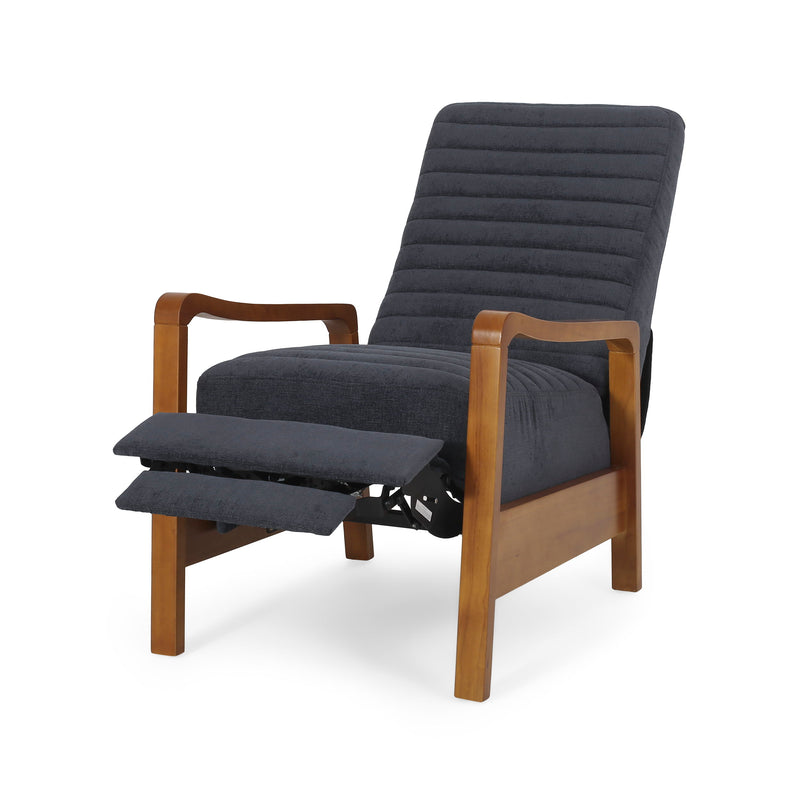 Fabric Wood Hand Manual Club Recliner