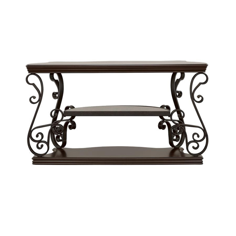 Laney - Scrollwork Entryway Sofa Console Table - Deep Merlot - Atlantic Fine Furniture Inc