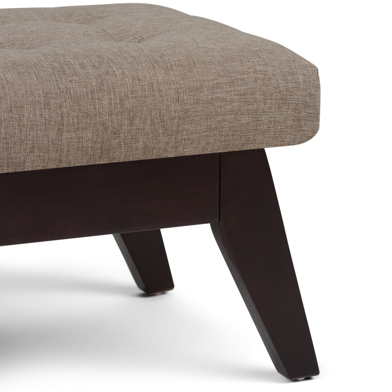 Draper - Upholstered Mid Century Tufted Ottoman Bench