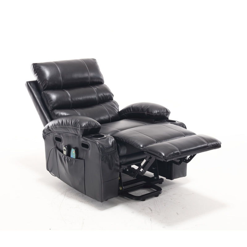 Large Size Electric Power Lift Recliner Chair Sofa For Elderly, 8 Point Vibration Massage And Lumber Heat, Remote Control, Side Pockets And Cup Holders