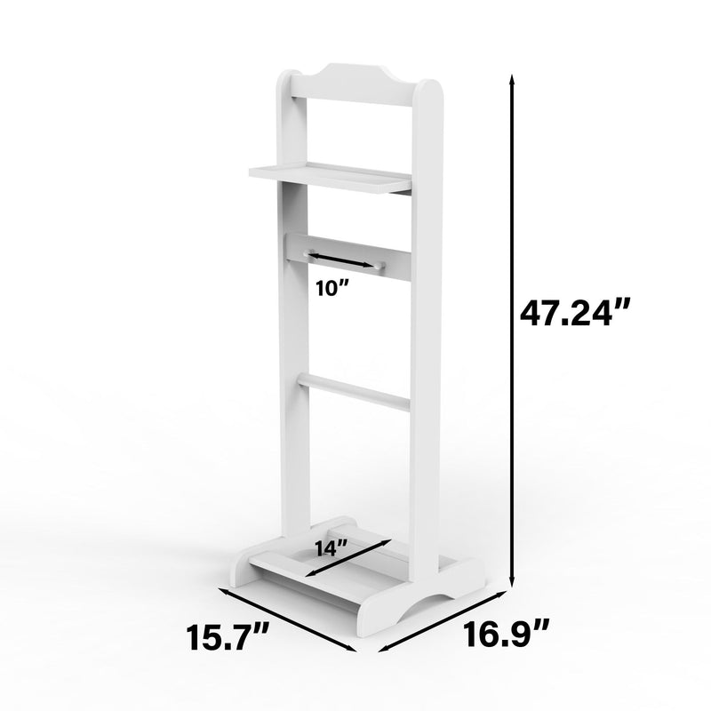 Accent Portable Garment Rack, Clothes Valet Stand With Storage Organizer